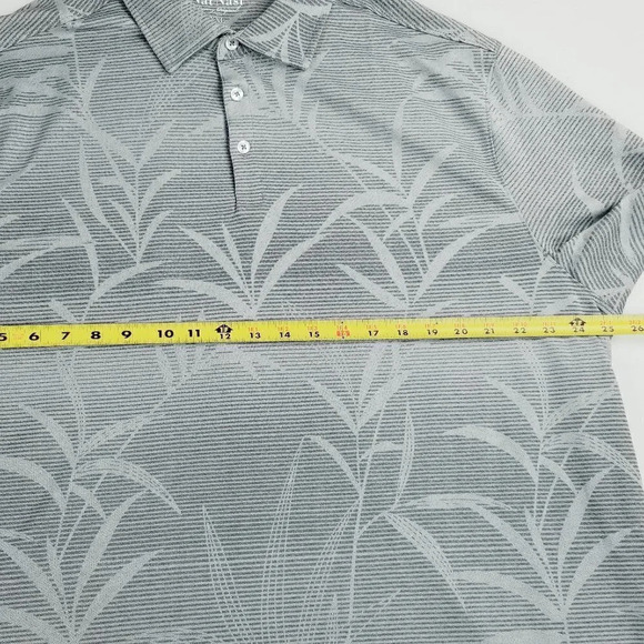 Nat Nast Logo Tag Gray Floral Men's Size 2XL Polo - Picture 3 of 7